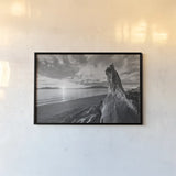 Samish Bay Sunset I BW by Alan Majchrowicz. shown as a paper print in a black flame. Available as a archival giclee rolled canvas, fine art paper, or poster print. SKU 33851i.
