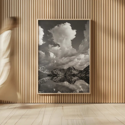 Sawtooth Lake Reflection II by Alan Majchrowicz. shown as over sized large wall art. Available as an archival giclee rolled canvas, fine art paper, or poster print. SKU 64554h.