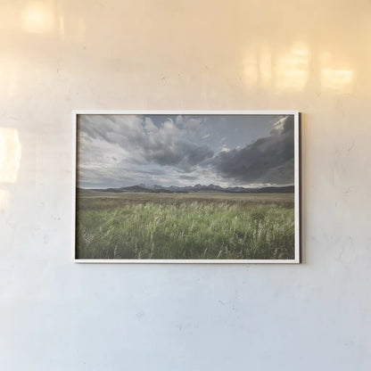 Sawtooth Mountains Idaho by Alan Majchrowicz. shown as a paper print in a white frame. Available as a archival giclee rolled canvas, fine art paper, or poster print. SKU 63235i.