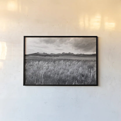 Sawtooth Mountains Idaho II BW by Alan Majchrowicz. shown as a paper print in a black flame. Available as a archival giclee rolled canvas, fine art paper, or poster print. SKU 73660i.