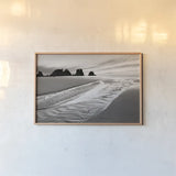 Shi Shi Point of Arches by Alan Majchrowicz. shown as a paper print in a natural frame. Available as a archival giclee rolled canvas, fine art paper, or poster print. SKU 11327i.