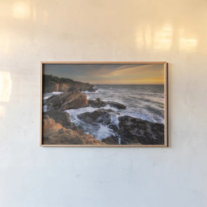 Shore Acres by Alan Majchrowicz. shown as a paper print in a natural frame. Available as a archival giclee rolled canvas, fine art paper, or poster print. SKU 90654i.