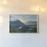 Snake River Overlook Color by Alan Majchrowicz. shown as a paper print in a white frame. Available as a archival giclee rolled canvas, fine art paper, or poster print. SKU 78029i.