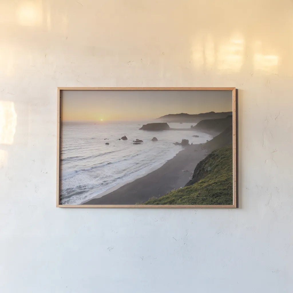 Sonoma Coast I by Alan Majchrowicz. shown as a paper print in a natural frame. Available as a archival giclee rolled canvas, fine art paper, or poster print. SKU 36198i.