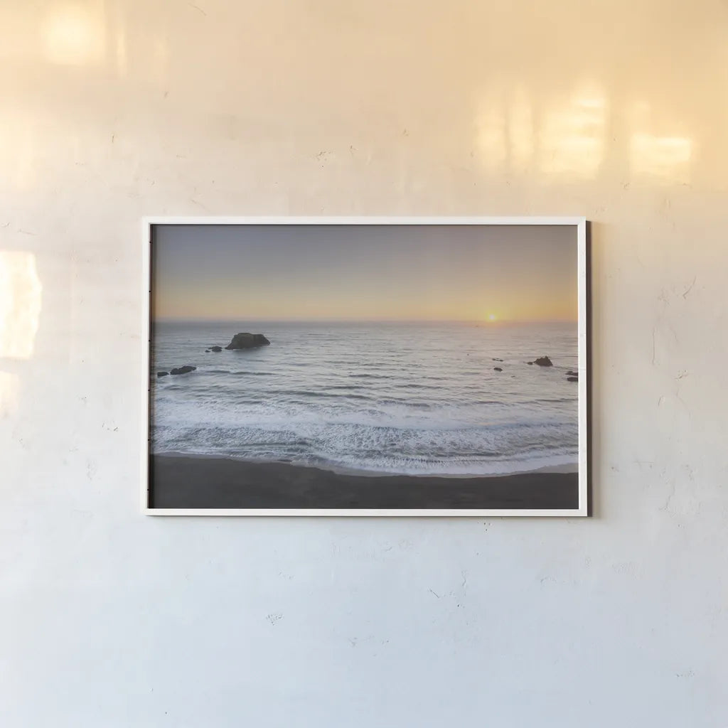 Sonoma Coast II by Alan Majchrowicz. shown as a paper print in a white frame. Available as a archival giclee rolled canvas, fine art paper, or poster print. SKU 36199i.