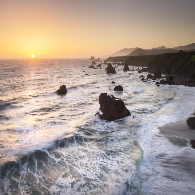 Sonoma Coast Sunset Square by Alan Majchrowicz. SKU 95069a. Archival Giclee Fine art print for wall decor.