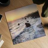 Sonoma Coast Sunset Square by Alan Majchrowicz. Shown as a detailed flat fine art print, highlighting archival giclee quality. Available as an archival giclee rolled canvas, fine art paper, or poster print. SKU 95069a.