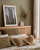 Standing Stones of Steness by Alan Majchrowicz. shown as a paper print in a natural frame. Available as a archival giclee rolled canvas, fine art paper, or poster print. SKU 84034h.