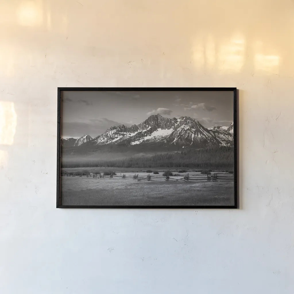 Stanley Basin by Alan Majchrowicz. shown as a paper print in a black flame. Available as a archival giclee rolled canvas, fine art paper, or poster print. SKU 64564i.