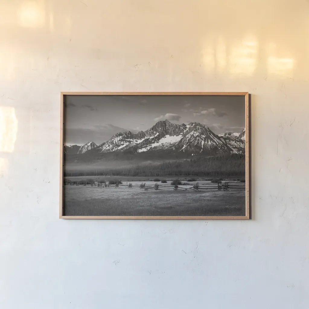 Stanley Basin by Alan Majchrowicz. shown as a paper print in a natural frame. Available as a archival giclee rolled canvas, fine art paper, or poster print. SKU 64564i.