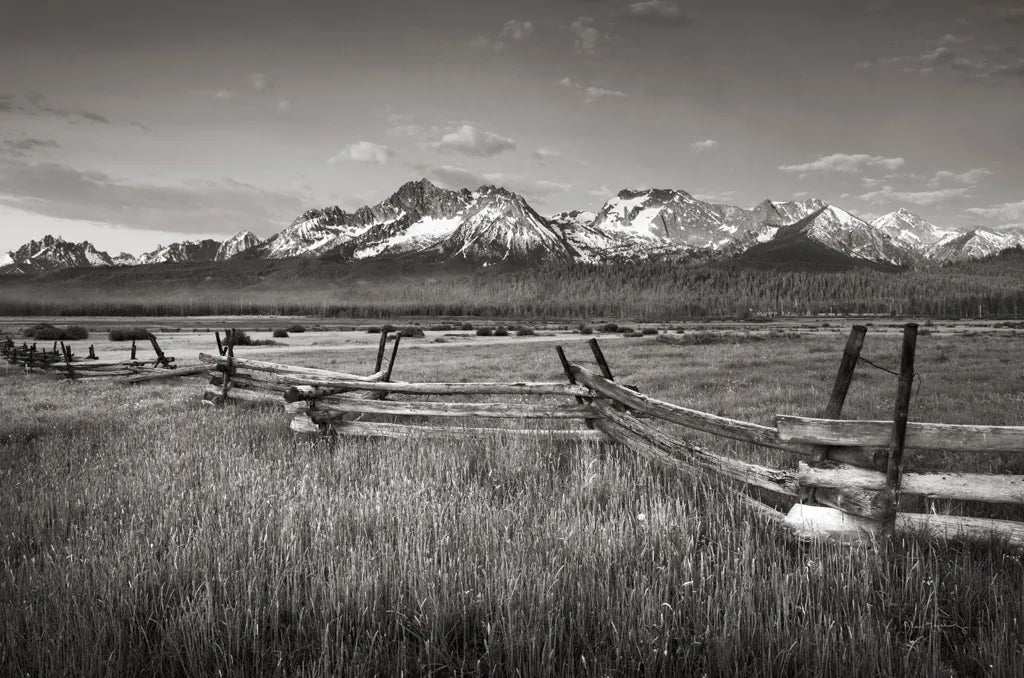 Stanley Basin Fence by Alan Majchrowicz. SKU 64562i. Archival Giclee Fine art print for wall decor.