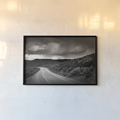 Stanley Basin Road by Alan Majchrowicz. shown as a paper print in a black flame. Available as a archival giclee rolled canvas, fine art paper, or poster print. SKU 64563i.
