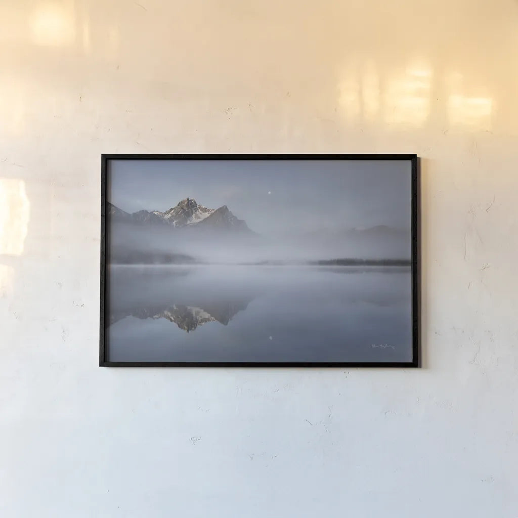 Stanley Lake Idaho by Alan Majchrowicz. shown as a paper print in a black flame. Available as a archival giclee rolled canvas, fine art paper, or poster print. SKU 71680i.