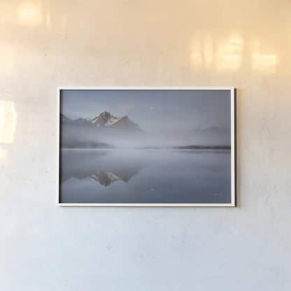 Stanley Lake Idaho by Alan Majchrowicz. shown as a paper print in a white frame. Available as a archival giclee rolled canvas, fine art paper, or poster print. SKU 71680i.