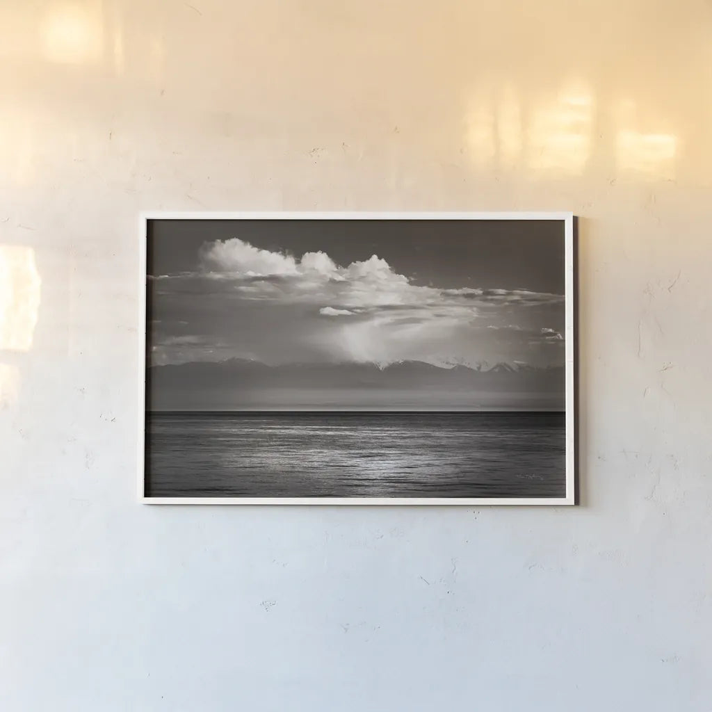 Straight of Juan de Fuca by Alan Majchrowicz. shown as a paper print in a white frame. Available as a archival giclee rolled canvas, fine art paper, or poster print. SKU 64565i.