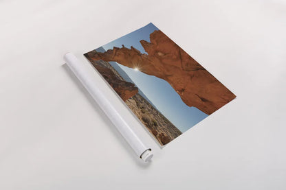 Sunset Arch Grand Staircase Escalante National Monument by Alan Majchrowicz. shown as a rolled paper print. Available as archival giclee rolled canvas, fine art paper, or poster print. SKU 80813i.