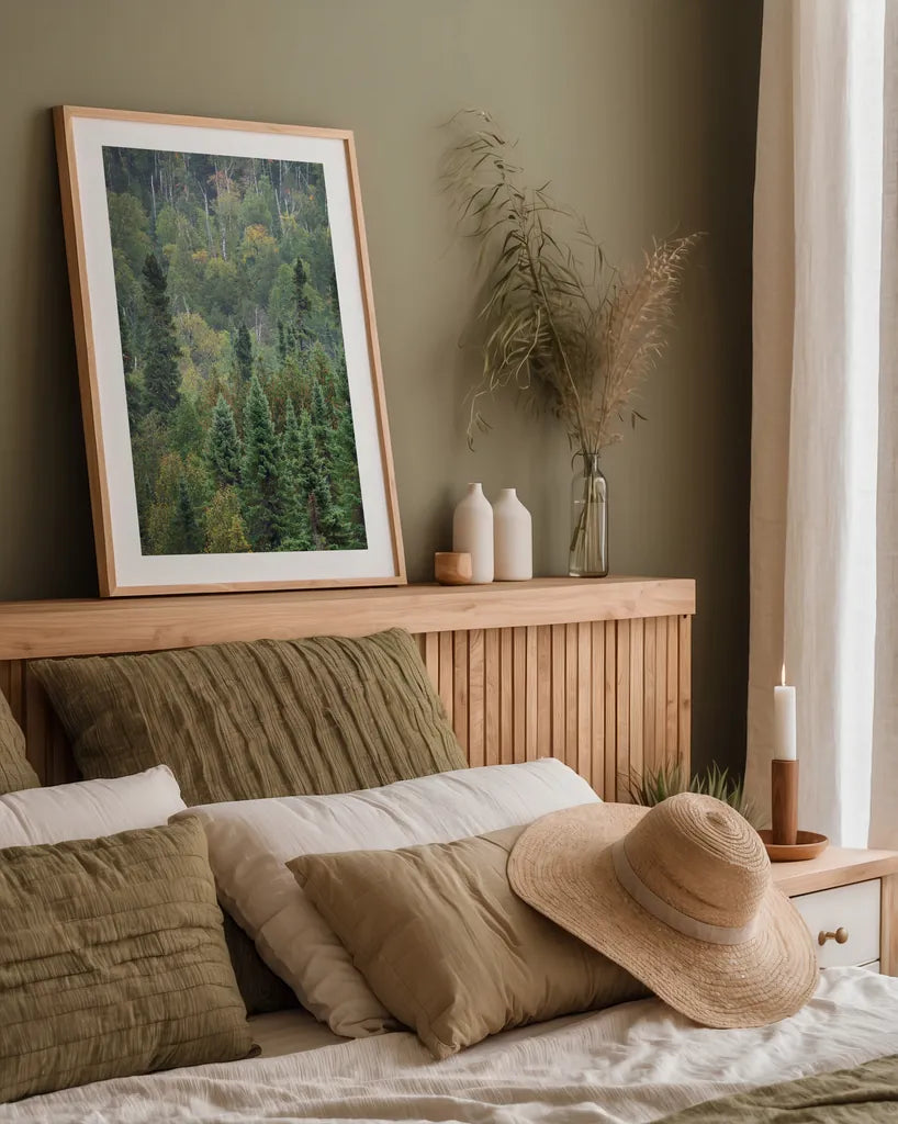 Superior National Forest IV by Alan Majchrowicz. shown as a paper print in a natural frame. Available as a archival giclee rolled canvas, fine art paper, or poster print. SKU 52756h.