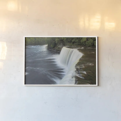 Tahquamenon Falls Michigan I by Alan Majchrowicz. shown as a paper print in a white frame. Available as a archival giclee rolled canvas, fine art paper, or poster print. SKU 50167i.