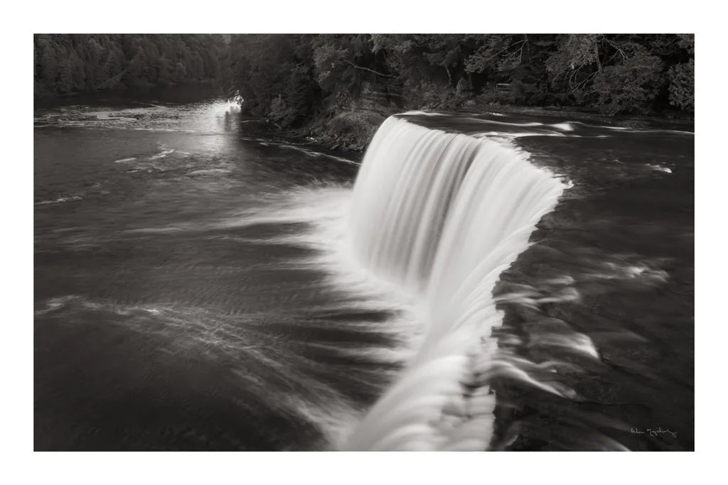 Tahquamenon Falls Michigan I BW by Alan Majchrowicz. SKU 50169i. Archival Giclee Fine art print for wall decor.