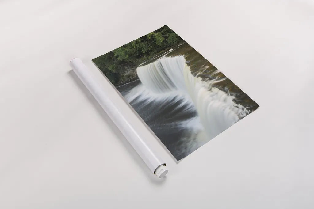Tahquamenon Falls Michigan II by Alan Majchrowicz. shown as a rolled paper print. Available as archival giclee rolled canvas, fine art paper, or poster print. SKU 50168h.