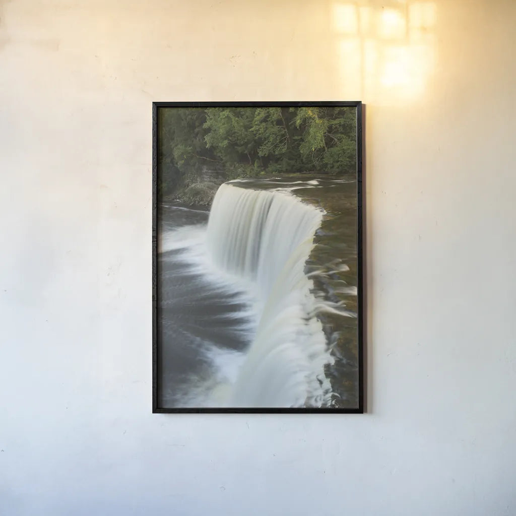 Tahquamenon Falls Michigan II by Alan Majchrowicz. shown as a paper print in a black flame. Available as a archival giclee rolled canvas, fine art paper, or poster print. SKU 50168h.