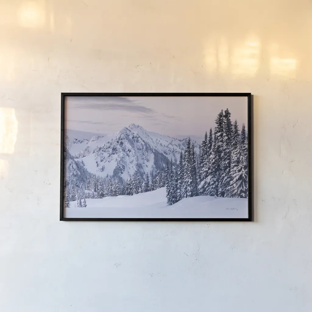 Tatoosh Range by Alan Majchrowicz. shown as a paper print in a black flame. Available as a archival giclee rolled canvas, fine art paper, or poster print. SKU 60626i.