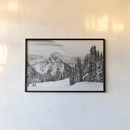 Tatoosh Range BW by Alan Majchrowicz. shown as a paper print in a black flame. Available as a archival giclee rolled canvas, fine art paper, or poster print. SKU 65706i.