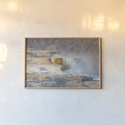 Terraces of Canary Spring by Alan Majchrowicz. shown as a paper print in a natural frame. Available as a archival giclee rolled canvas, fine art paper, or poster print. SKU 80846i.