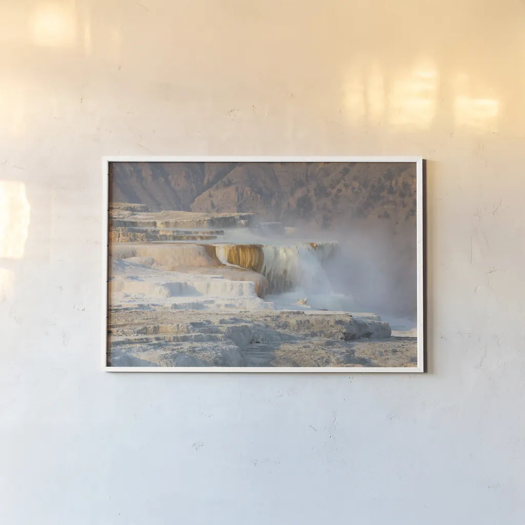 Terraces of Canary Spring by Alan Majchrowicz. shown as a paper print in a white frame. Available as a archival giclee rolled canvas, fine art paper, or poster print. SKU 80846i.