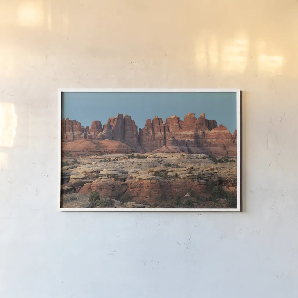 The Needles Canyonlands National Park by Alan Majchrowicz. shown as a paper print in a white frame. Available as a archival giclee rolled canvas, fine art paper, or poster print. SKU 80814i.