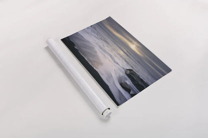 Tides and Waves Sunset I by Alan Majchrowicz. shown as a rolled paper print. Available as archival giclee rolled canvas, fine art paper, or poster print. SKU 7751i.