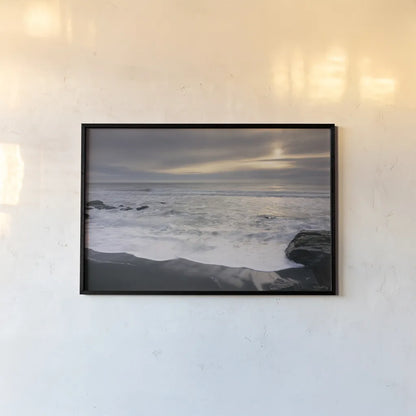 Tides and Waves Sunset II by Alan Majchrowicz. shown as a paper print in a black flame. Available as a archival giclee rolled canvas, fine art paper, or poster print. SKU 7752i.