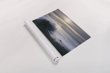 Tides and Waves Sunset III by Alan Majchrowicz. shown as a rolled paper print. Available as archival giclee rolled canvas, fine art paper, or poster print. SKU 7753i.