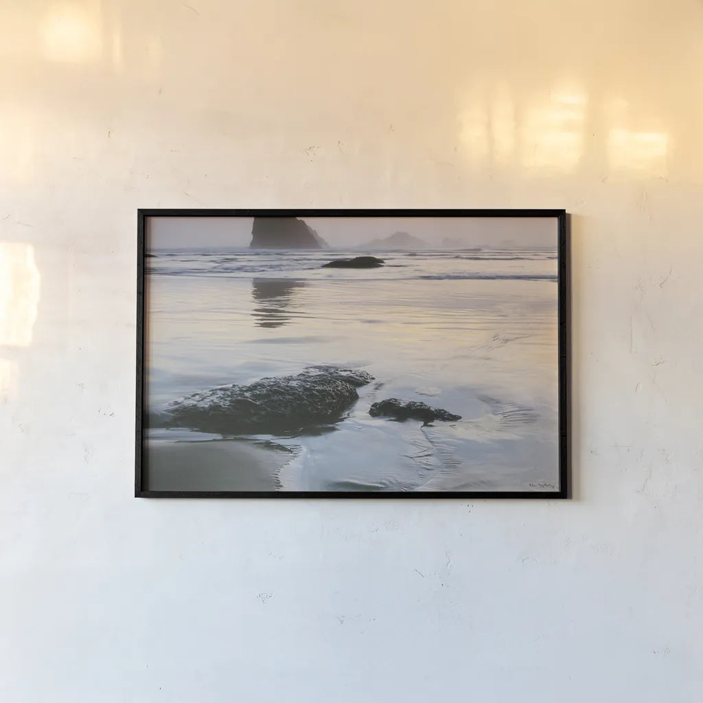 Tides and Waves Sunset VI by Alan Majchrowicz. shown as a paper print in a black flame. Available as a archival giclee rolled canvas, fine art paper, or poster print. SKU 7756i.