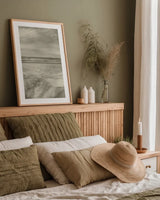 Tides and Waves Triptych II by Alan Majchrowicz. shown as a paper print in a natural frame. Available as a archival giclee rolled canvas, fine art paper, or poster print. SKU 82194h.