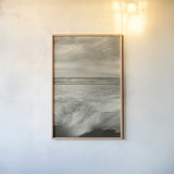 Tides and Waves Triptych II by Alan Majchrowicz. shown as a paper print in a natural frame. Available as a archival giclee rolled canvas, fine art paper, or poster print. SKU 82194h.