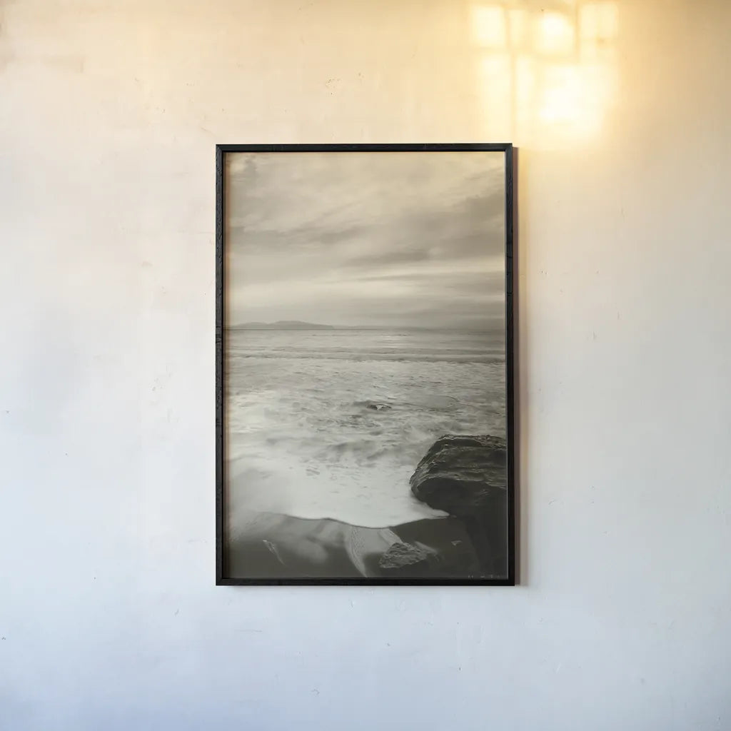 Tides and Waves Triptych III by Alan Majchrowicz. shown as a paper print in a black flame. Available as a archival giclee rolled canvas, fine art paper, or poster print. SKU 82195h.