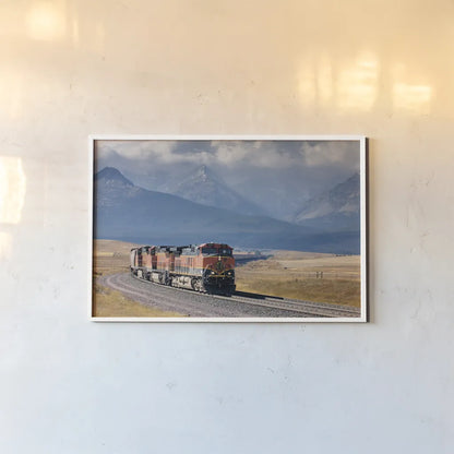 Train I by Alan Majchrowicz. shown as a paper print in a white frame. Available as a archival giclee rolled canvas, fine art paper, or poster print. SKU 84041i.