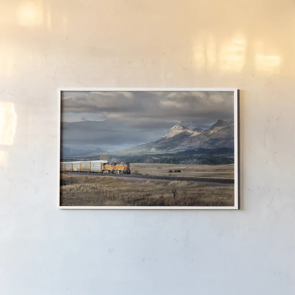 Train III by Alan Majchrowicz. shown as a paper print in a white frame. Available as a archival giclee rolled canvas, fine art paper, or poster print. SKU 84043i.