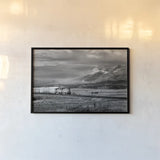 Train III BW by Alan Majchrowicz. shown as a paper print in a black flame. Available as a archival giclee rolled canvas, fine art paper, or poster print. SKU 84100i.