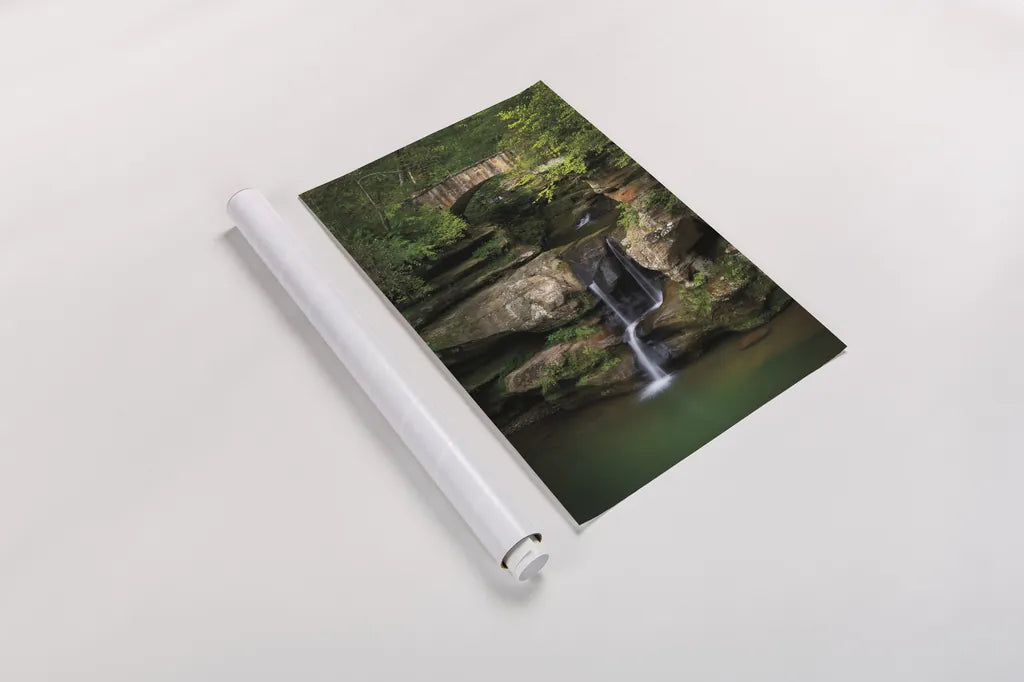 Upper Falls Old Mans Cave by Alan Majchrowicz. shown as a rolled paper print. Available as archival giclee rolled canvas, fine art paper, or poster print. SKU 50171h.