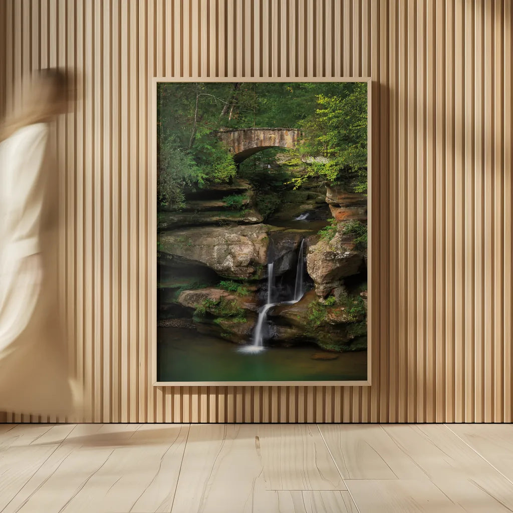 Upper Falls Old Mans Cave by Alan Majchrowicz. shown as over sized large wall art. Available as an archival giclee rolled canvas, fine art paper, or poster print. SKU 50171h.