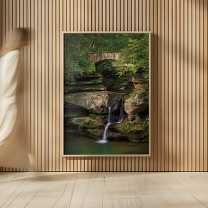 Upper Falls Old Mans Cave by Alan Majchrowicz. shown as over sized large wall art. Available as an archival giclee rolled canvas, fine art paper, or poster print. SKU 50171h.