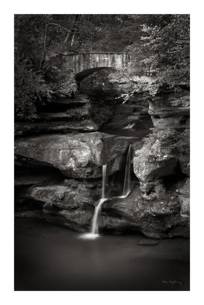 Upper Falls Old Mans Cave BW by Alan Majchrowicz. SKU 50172h. Archival Giclee Fine art print for wall decor.