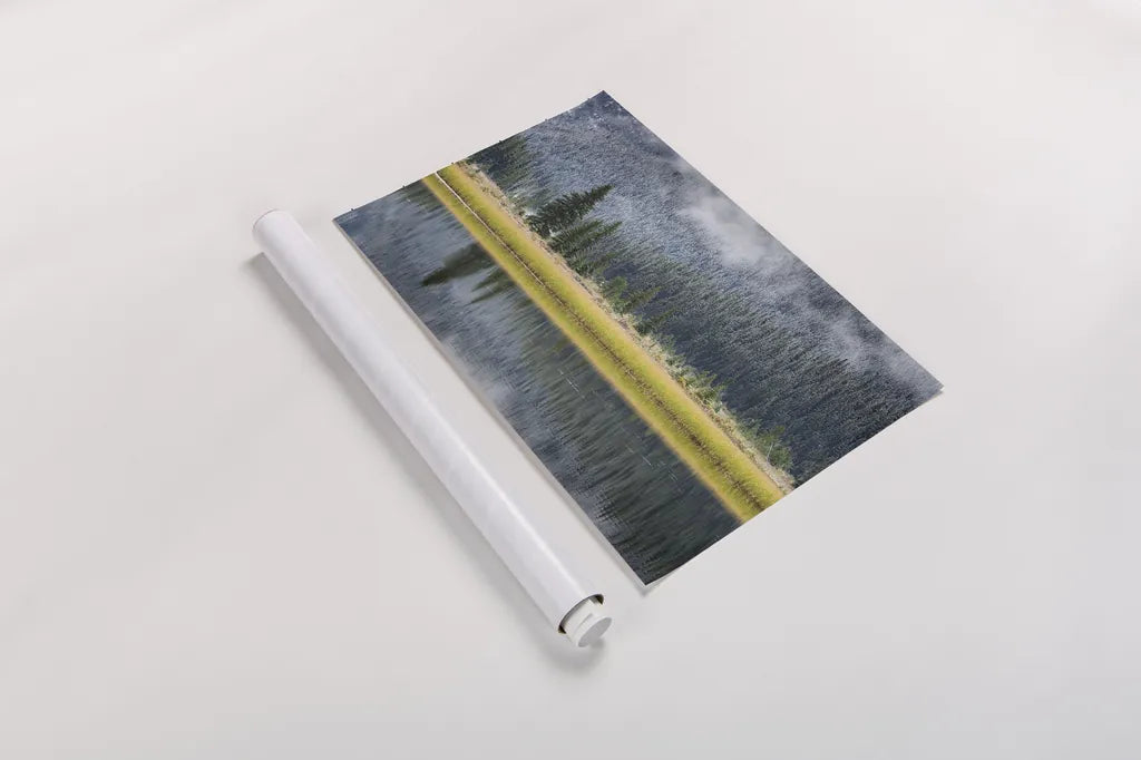 Waterfowl Lake II by Alan Majchrowicz. shown as a rolled paper print. Available as archival giclee rolled canvas, fine art paper, or poster print. SKU 28088i.