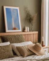 White Dome Geyser by Alan Majchrowicz. shown as a paper print in a natural frame. Available as a archival giclee rolled canvas, fine art paper, or poster print. SKU 80844h.