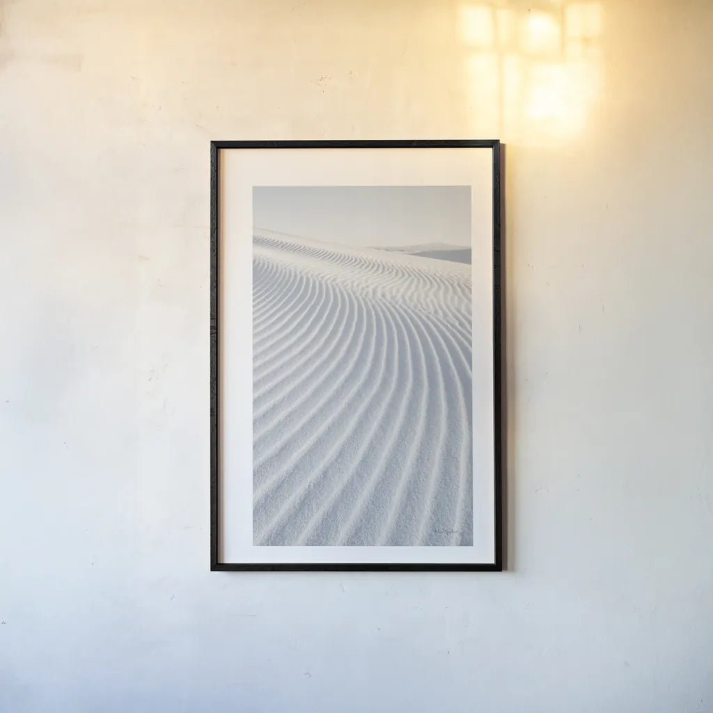 White Sands I by Alan Majchrowicz. shown as a paper print in a black flame. Available as a archival giclee rolled canvas, fine art paper, or poster print. SKU 33903h.
