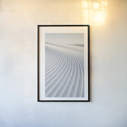 White Sands I by Alan Majchrowicz. shown as a paper print in a black flame. Available as a archival giclee rolled canvas, fine art paper, or poster print. SKU 33903h.