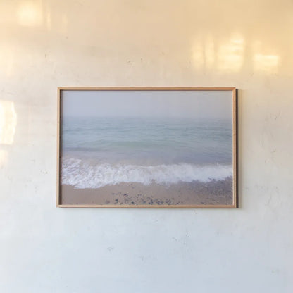 Whitefish Point Beach by Alan Majchrowicz. shown as a paper print in a natural frame. Available as a archival giclee rolled canvas, fine art paper, or poster print. SKU 61443i.