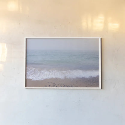 Whitefish Point Beach by Alan Majchrowicz. shown as a paper print in a white frame. Available as a archival giclee rolled canvas, fine art paper, or poster print. SKU 61443i.